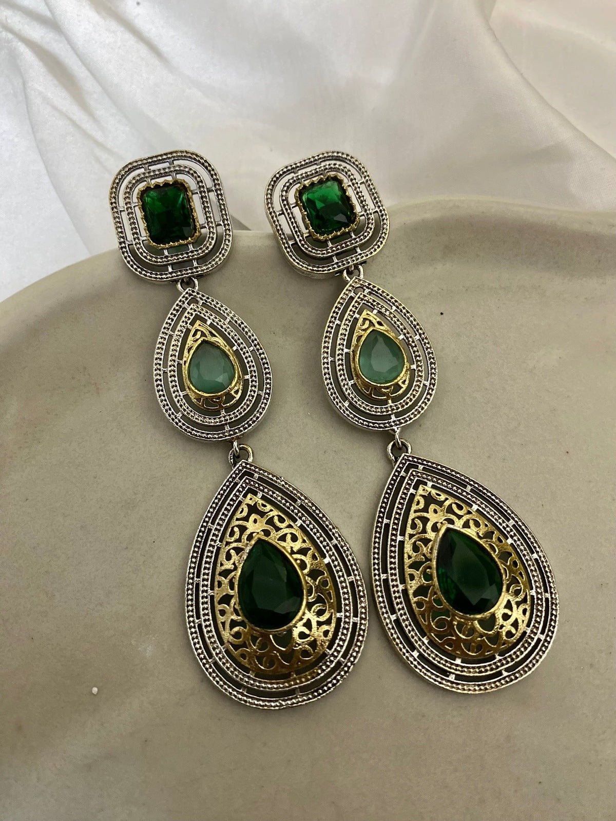 Emerald Statement Earrings