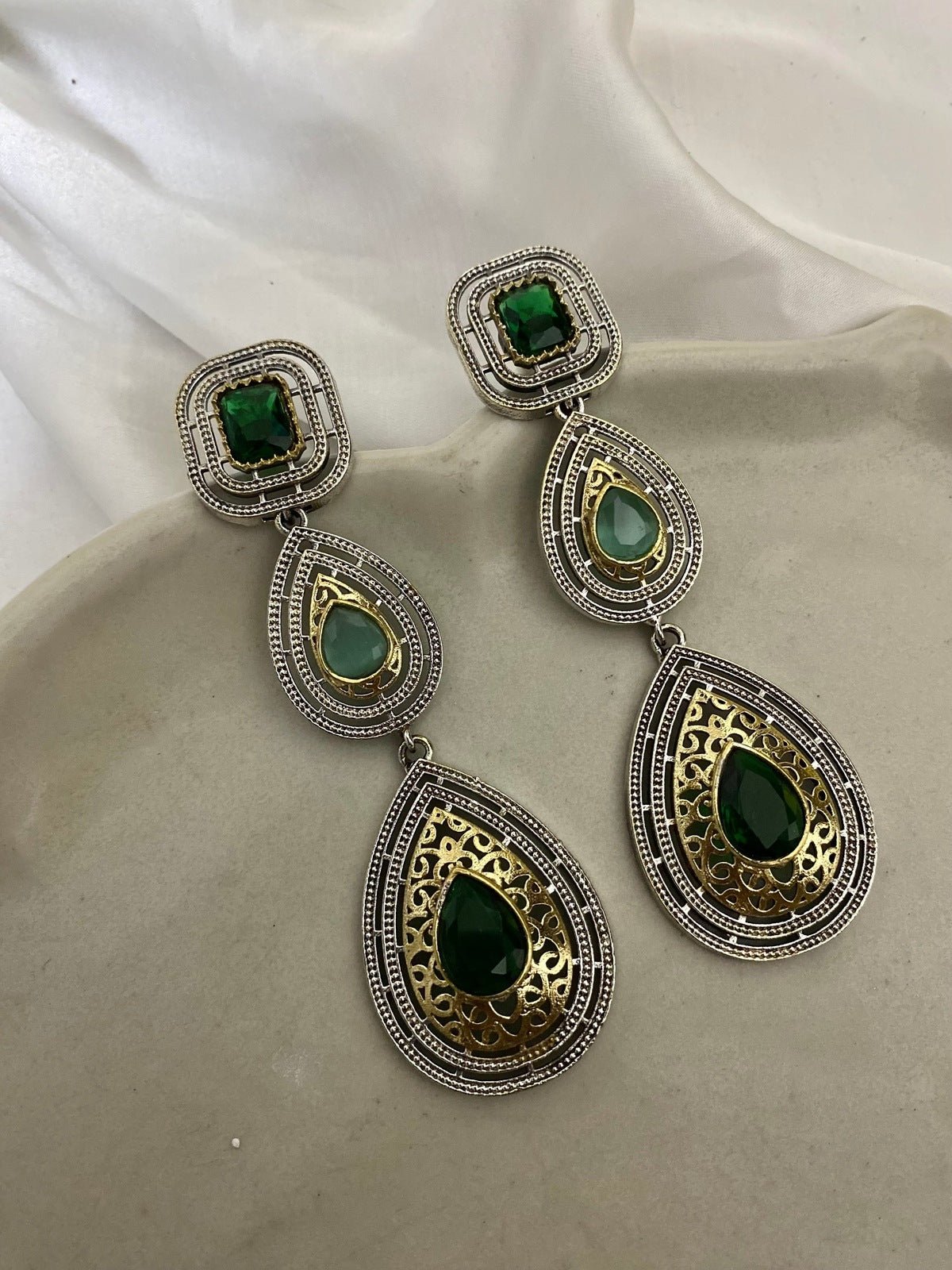 Emerald Statement Earrings