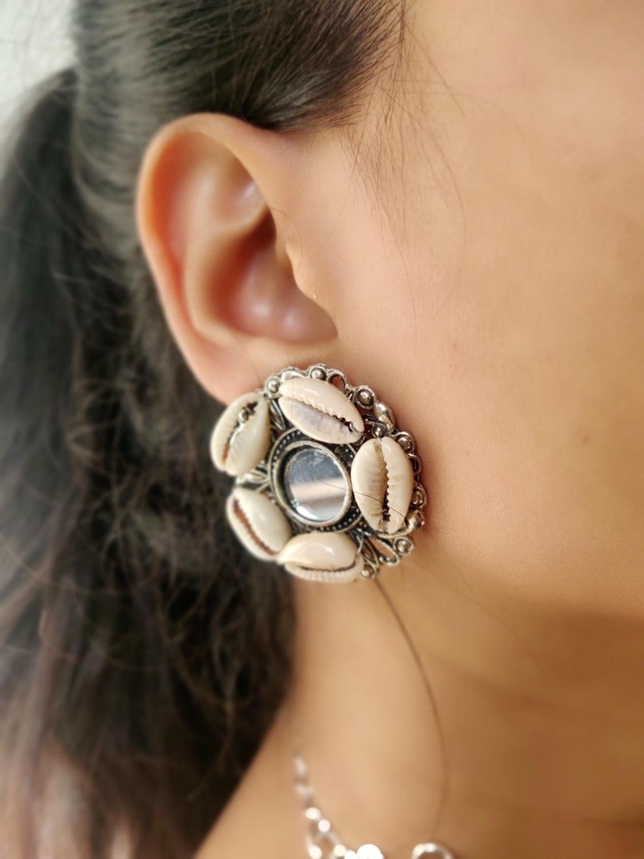 Shaheen Cowrie Studs